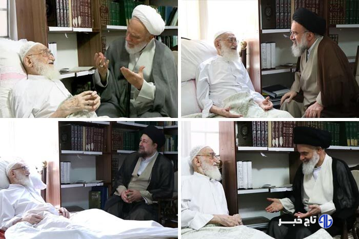 عیادت شخصیت‌های حوزوی از آیت‌الله نوری همدانی