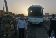 واژگونی اتوبوس در آزاد راه کرج – تهران ۲ کشته و ۱۴ مصدوم داشت