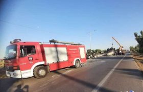 واژگونی تانکر سوخت در محور اندیمشک به شوش یک فوتی داشت
