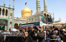 تشییع پیکر دو شهید تجاوز رژیم صهیونیستی در قم