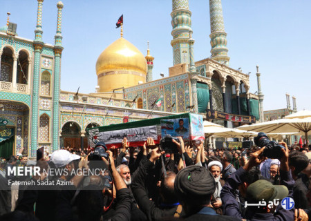 تشییع پیکر دو شهید تجاوز رژیم صهیونیستی در قم