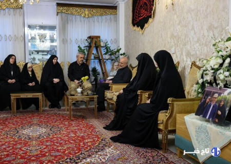 دیدار قالیباف با دو دختر و برادر سپهبد شهید باقری