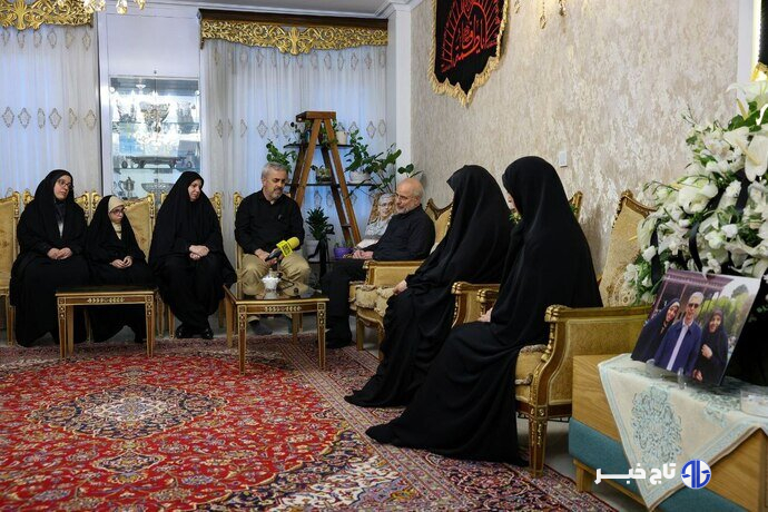 دیدار قالیباف با دو دختر و برادر سپهبد شهید باقری