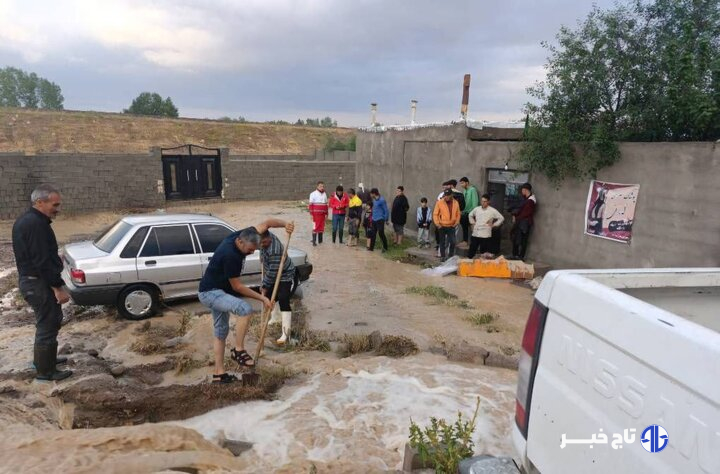 سیل و آب گرفتگی منازل در روستای حاجی آقا  شهرستان بستان‌آباد