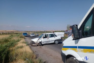 یک کشته و ۴ مصدوم در اثر تصادف دو پراید در شهرستان میانه