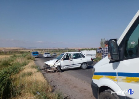 یک کشته و ۴ مصدوم در اثر تصادف دو پراید در شهرستان میانه