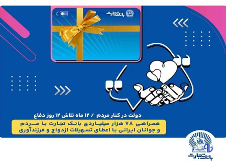 اعطای ۷۸ هزار میلیارد ریال تسهیلات ازدواج و فرزندآوری توسط بانک تجارت
