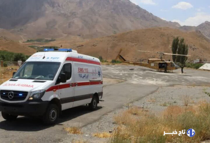 انتقال همزمان دو بیمار قلبی از دو شهرستان به اصفهان با یک پرواز بالگرد