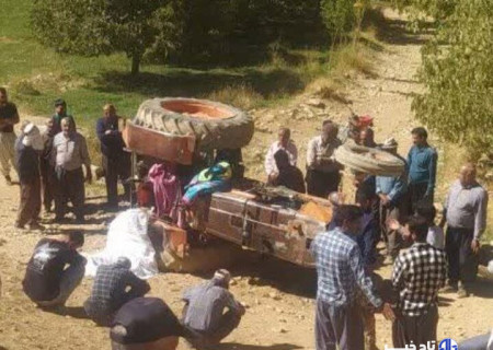 سقوط مرگبار تراکتور در الیگودرز