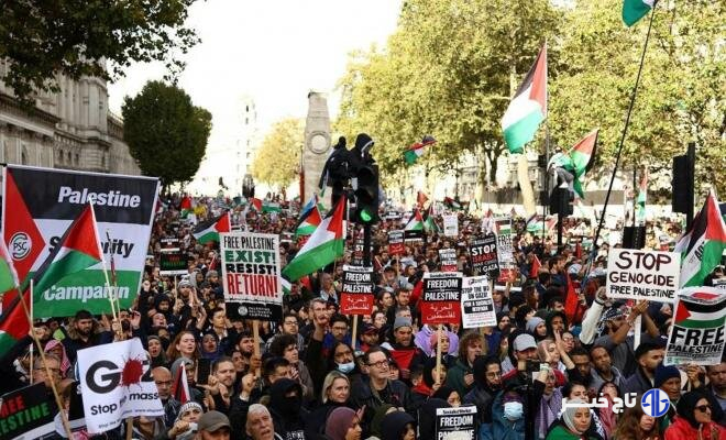 بازداشت ۵۰۰ معترض حامی فلسطین در انگلیس