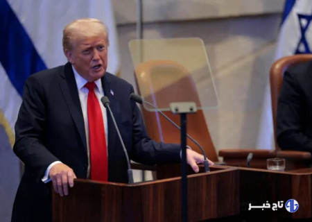 قطع سخنرانی ترامپ در کنست با پلاکارد «نسل‌کشی» +فیلم