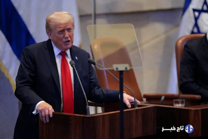 قطع سخنرانی ترامپ در کنست با پلاکارد «نسل‌کشی» +فیلم