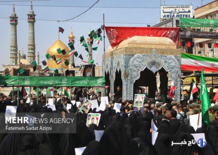 بدرقه باشکوه کاروان شهیدان در سالروز شهادت ام‌ابیها(س) در قم