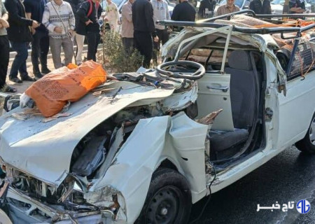 تصادف مرگبار وانت و تریلی در اتوبان شهید هاشمی