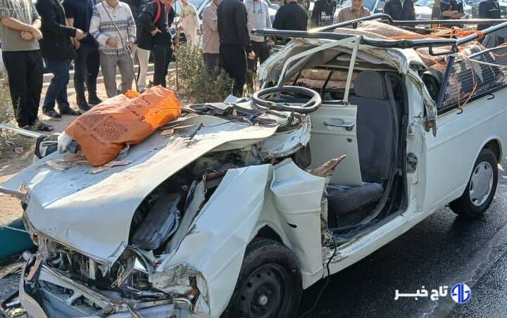 تصادف مرگبار وانت و تریلی در اتوبان شهید هاشمی