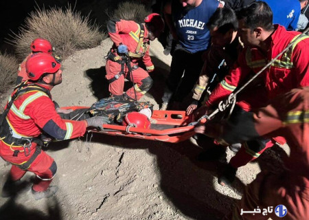 نجات جوان ۱۸ ساله پس از سقوط ۱۸۰ متری به دره