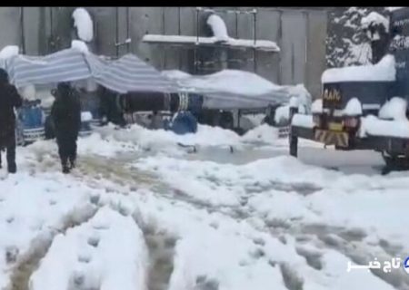 بارش برف در بانه و تداوم فعالیت جهادگران آبرسانی