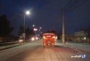 عملیات نمک‌پاشی در محورهای کوهستانی استان سمنان پس از بارش برف